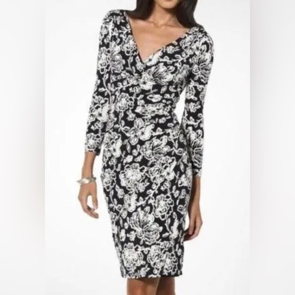 Ralph Lauren Women Floral Ruched Sheath Dress Size 2 - Picture 1 of 11